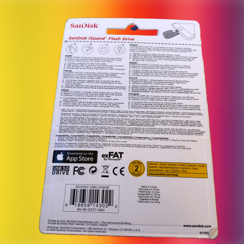 SanDisk iXpand 128GB Lightning USB 3.0 Flash Drive iPhone iPad Apple Devices NEW - Fresh Stock Dated February 2026