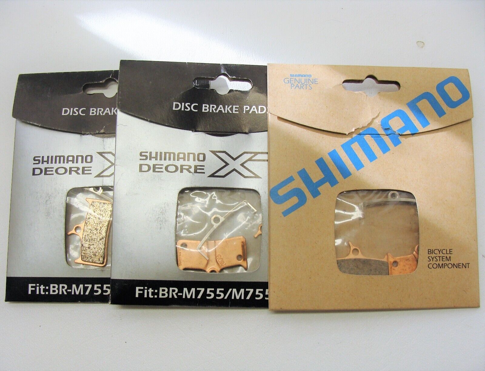 ~ NOS Pair Shimano Deore XT M03 Metal Disc Brake Pads & Spring for XT M755 ~ - Fresh Stock Dated February 2026