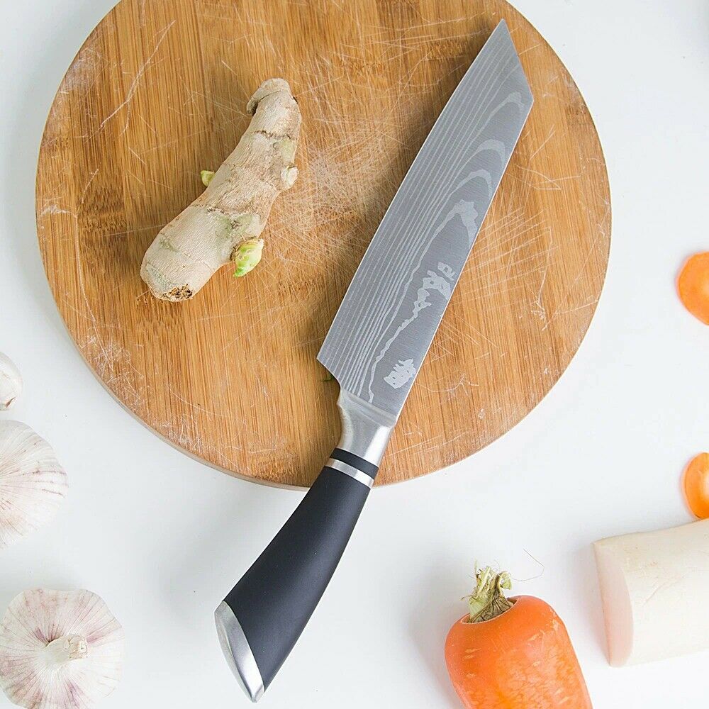 8 Inch Pro Japanese Chef's Nakiri Knife Stainless Steel Chef Kitchen Knives US - Fresh Stock Dated December 2025