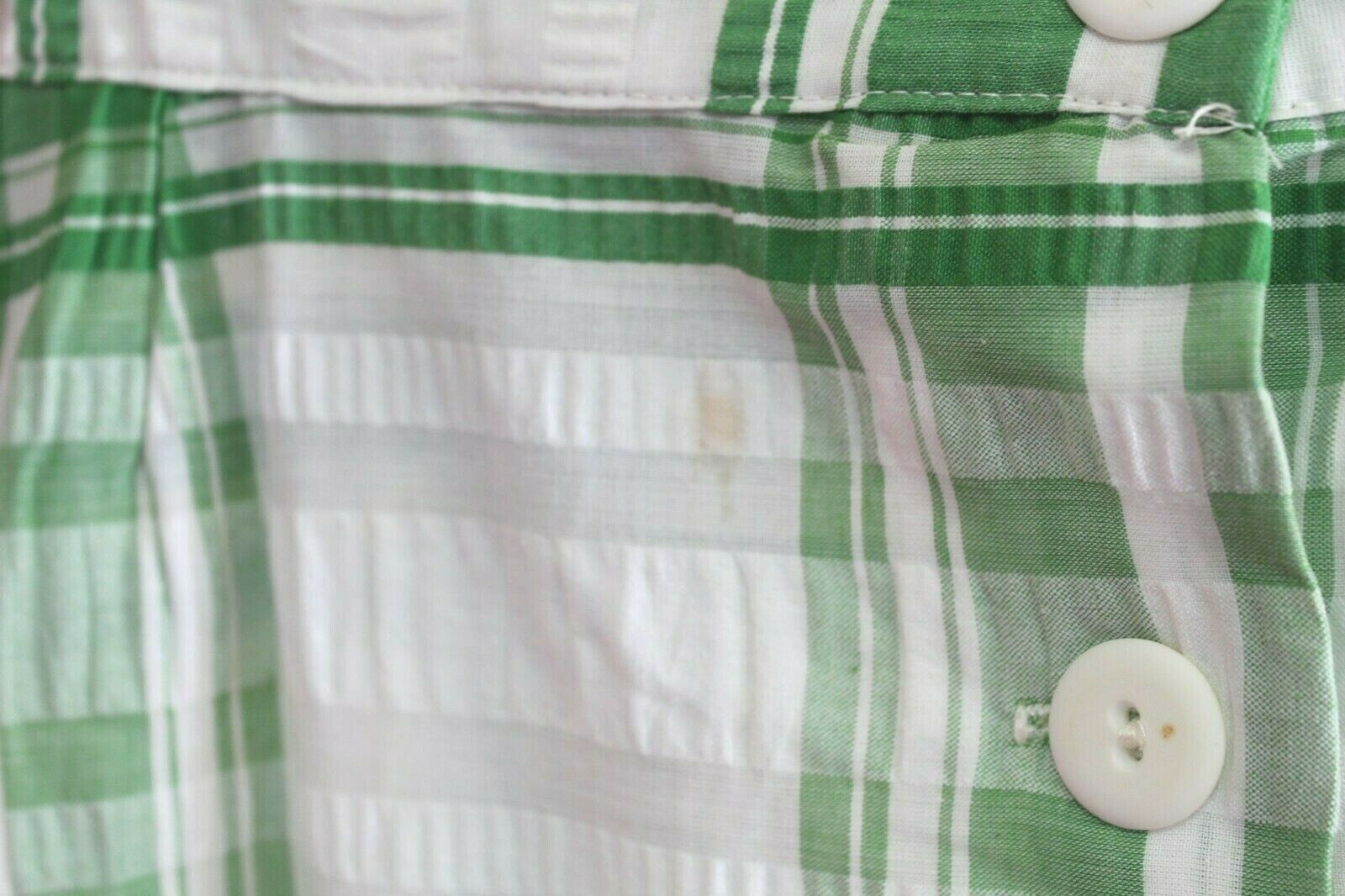 Fritzi Vintage 1970s Womens M L Cotton Blend Seersucker Maxi Skirt Button Plaid - Fresh Stock Dated February 2026