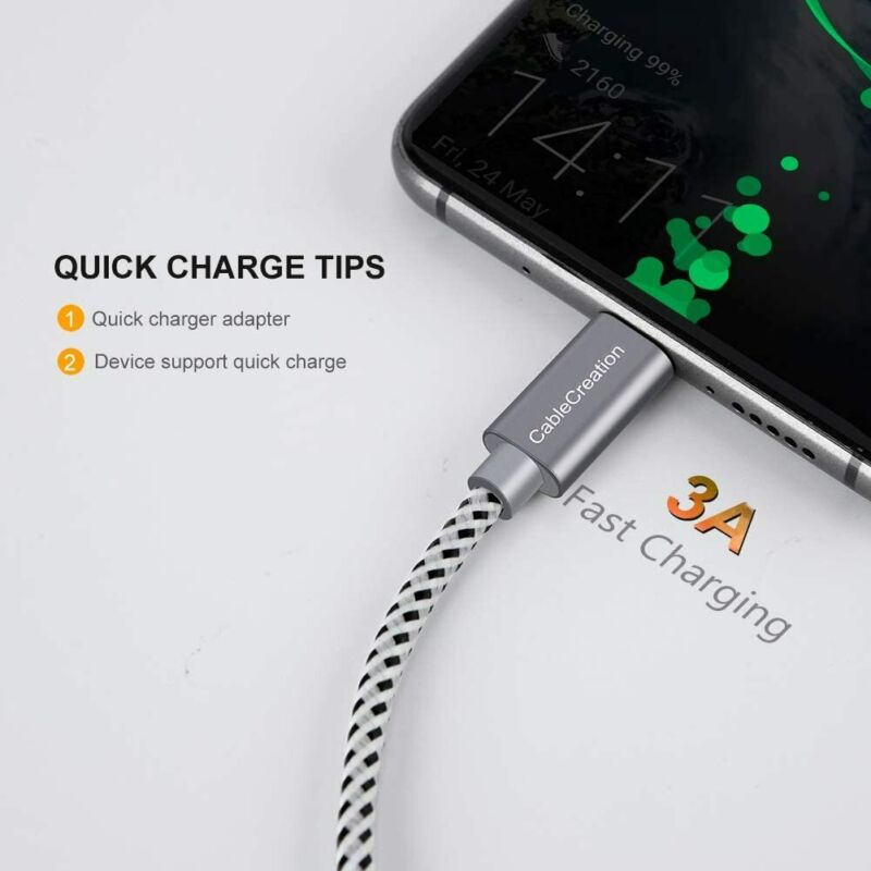 Short USB C Cable, CableCreation 0.5ft 6 inch C to A 0.5FT, Space Gray - Fresh Stock Dated February 2026