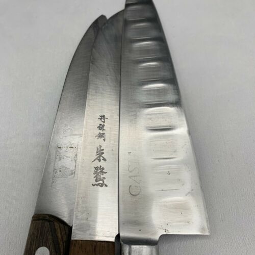 Damaged Lot of three Japanese Chef's Kitchen Knives  From Japan ST446 - Fresh Stock Dated December 2025