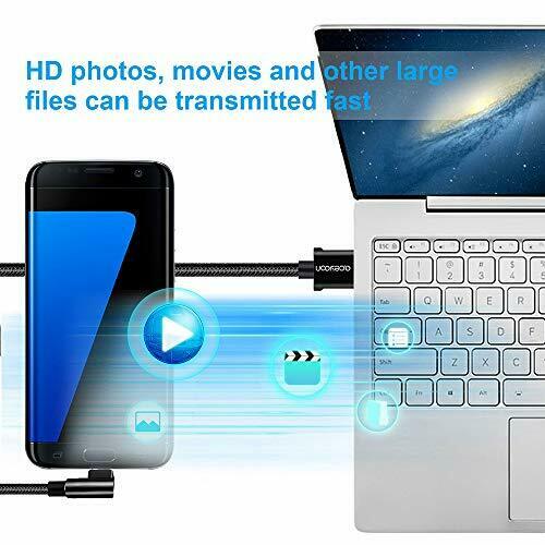 [3 Pack] aceyoon 1ft USB C 90 Degree Cable Braided Right Angle USB C 30cm L Type - Fresh Stock Dated February 2026