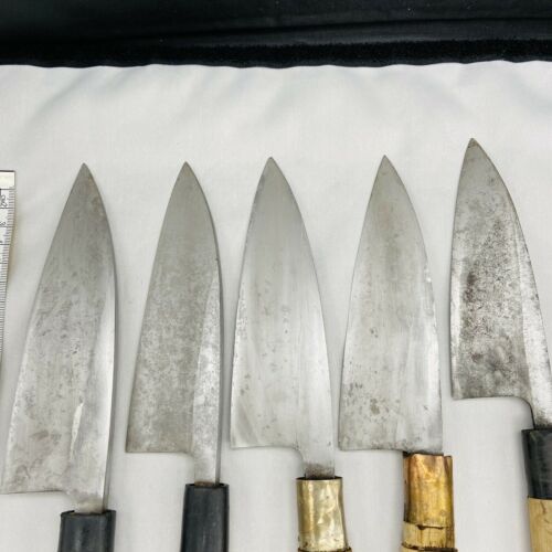 Damaged Lot of Five Japanese Chef's Kitchen Knives Deba From Japan SS747 - Fresh Stock Dated December 2025