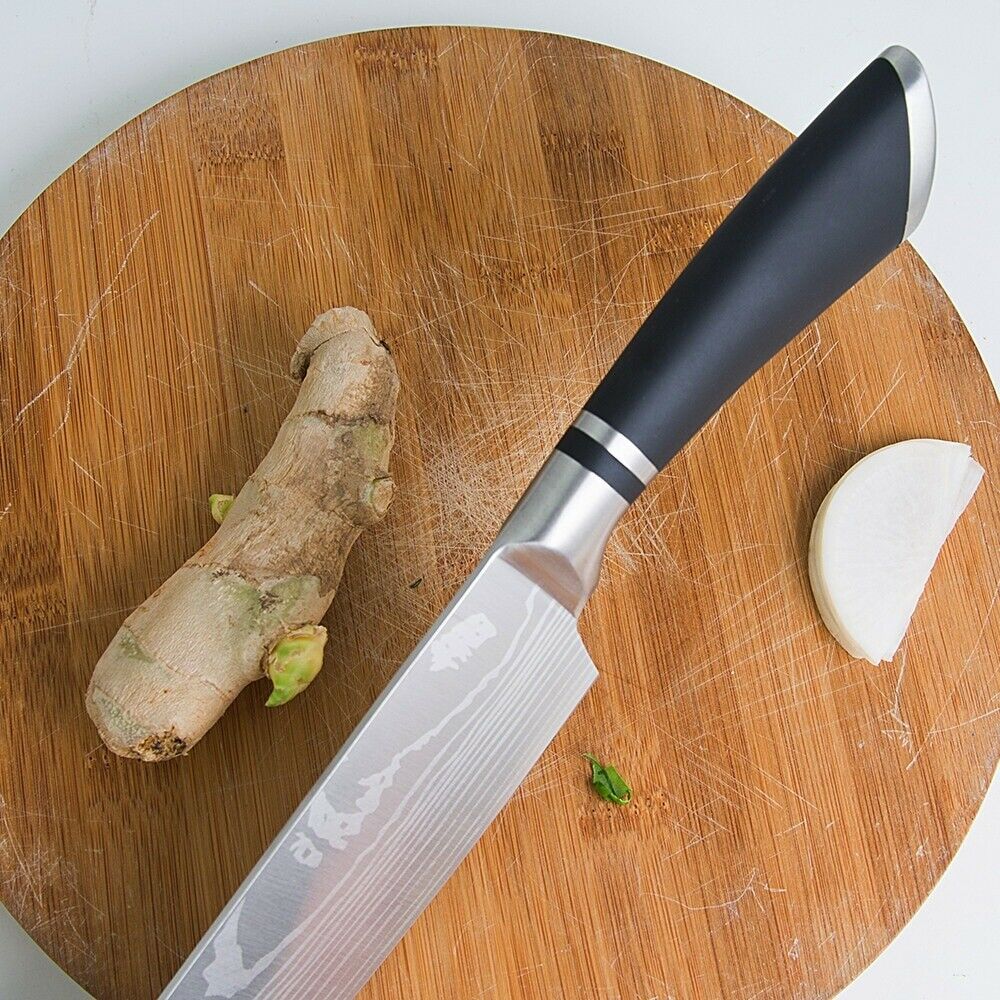 8 Inch Pro Japanese Chef's Nakiri Knife Stainless Steel Chef Kitchen Knives US - Fresh Stock Dated December 2025