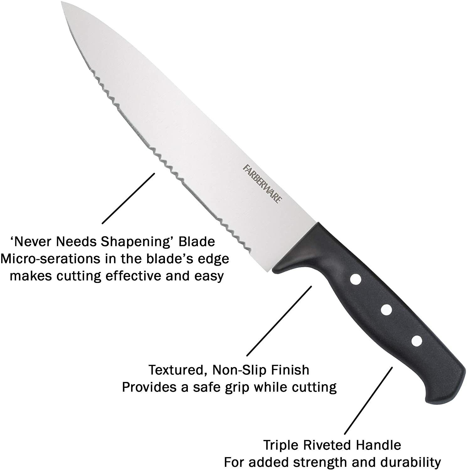 Knife Block Set With Kitchen Stainless Steel Sharpening Cutlery Knives 22 Piece - Fresh Stock Dated February 2026