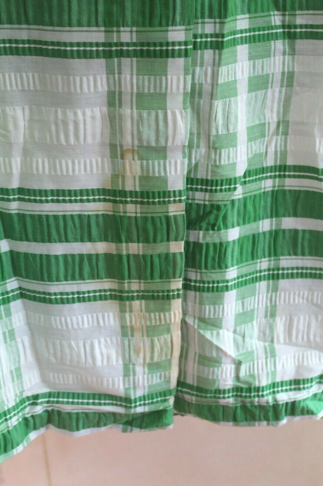 Fritzi Vintage 1970s Womens M L Cotton Blend Seersucker Maxi Skirt Button Plaid - Fresh Stock Dated February 2026