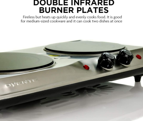 Electric Infrared Cooktop Burner Portable 2 Plate Dual Countertop Cooker Stove - Fresh Stock Dated December 2025