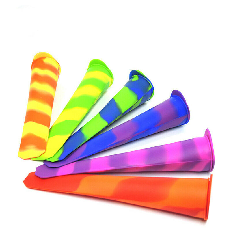 6pcs Silicone Ice Cream Maker Popsicle Mold Set Ice Pop Lolly Mold BPA Free - Fresh Stock Dated December 2025