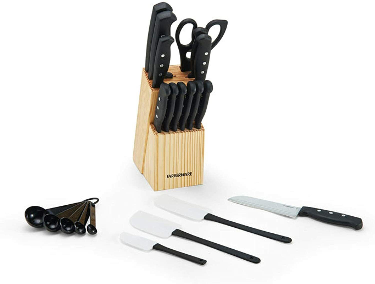 Knife Block Set With Kitchen Stainless Steel Sharpening Cutlery Knives 22 Piece - Fresh Stock Dated February 2026