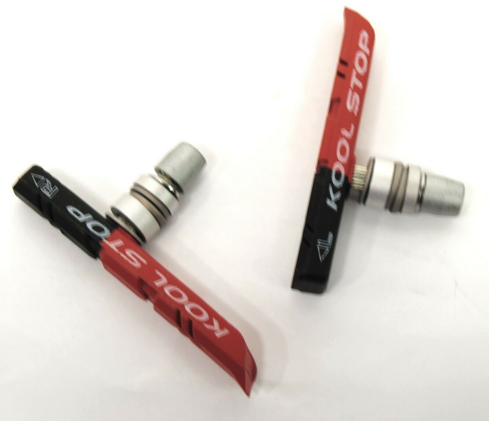 Kool Stop bicycle bike BMX THREADED brake pads for V-brake DUAL COMPOUND (PAIR) - Fresh Stock Dated February 2026