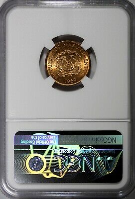 Dominican Republic Bronze 1969 1 Centavo NGC 64RD F.A.O. RED TONING KM# 32 (016) - Fresh Stock Dated February 2026
