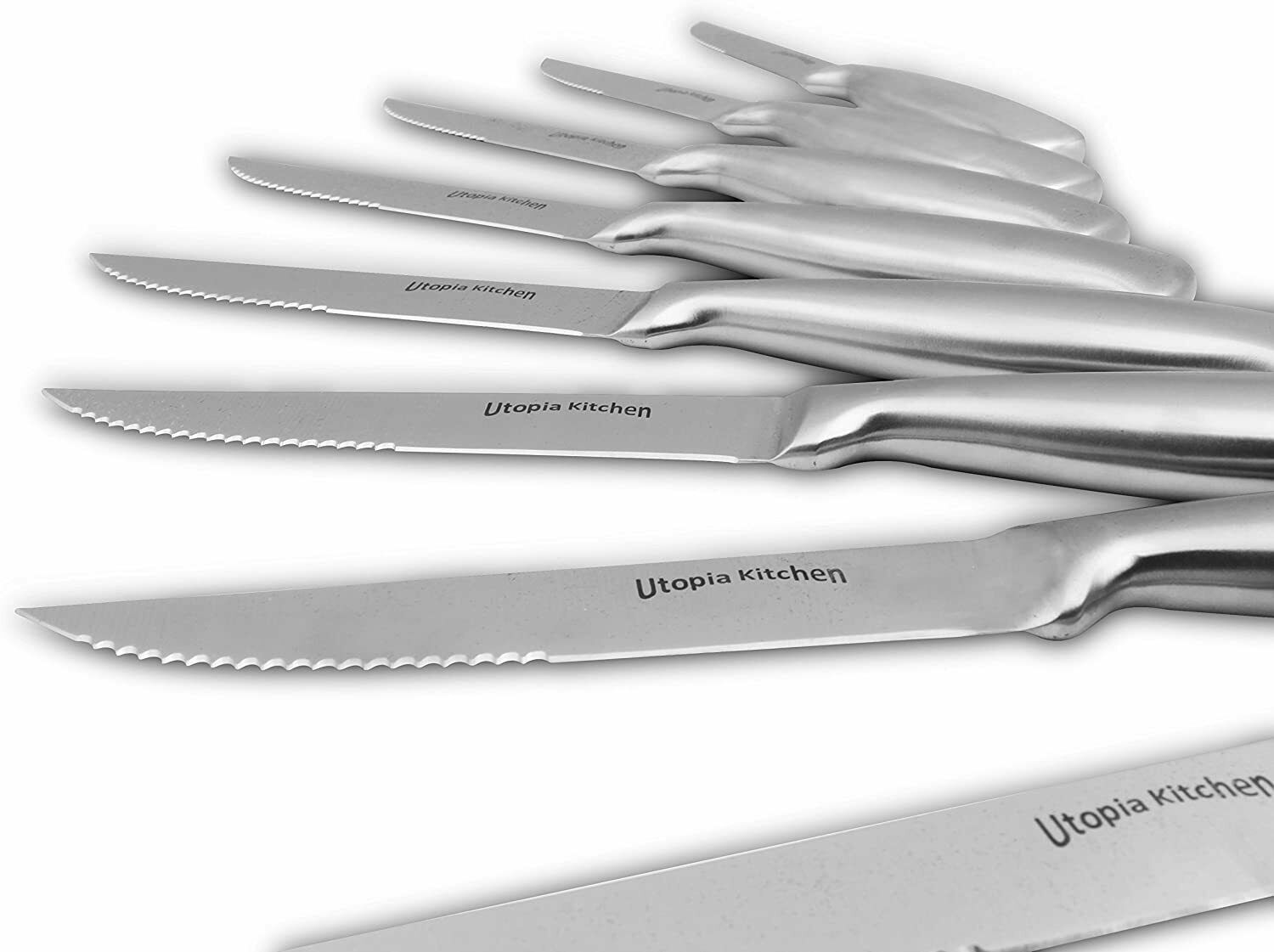 Premium Steak Knife Set of 8 Professional Serrated Steak Knives Utopia Kitchen - Fresh Stock Dated December 2025