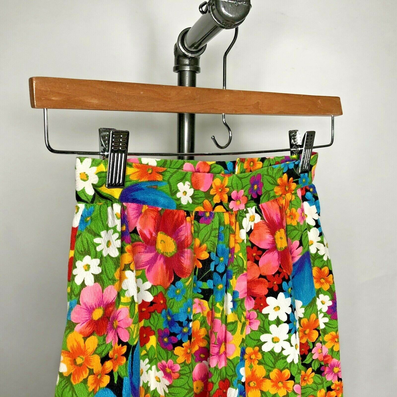 REAL VINTAGE Handmade SKIRT PSYCHEDELIC Floral Flower Power MOD FUN One Pocket - Fresh Stock Dated February 2026