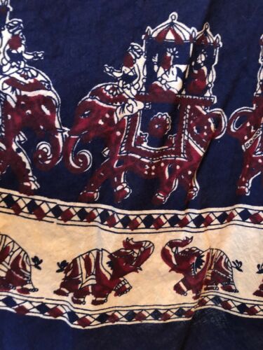 Vintage 1970s Elephant Print Wrap Skirt Hippie Boho Cotton - Fresh Stock Dated February 2026