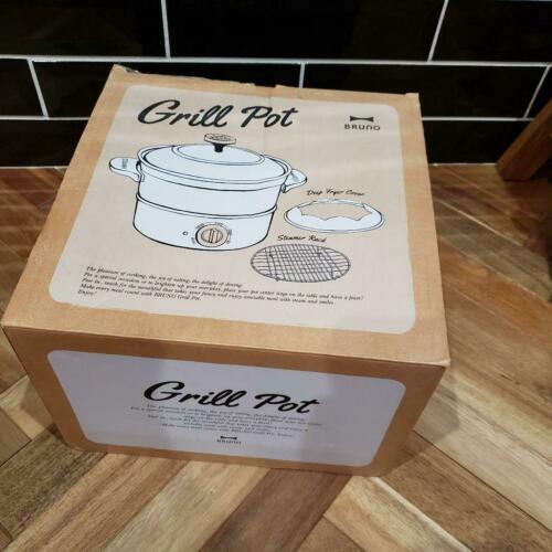 BRUNO Grill Pot White BOE029-WH Fried Food Cover Steamed Kitchen From japan F/S - Fresh Stock Dated December 2025