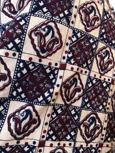 Vintage 1970s Elephant Print Wrap Skirt Hippie Boho Cotton - Fresh Stock Dated February 2026