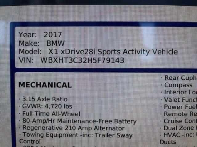 2017 BMW X1 xDrive28i - Fresh Stock Dated December 2025