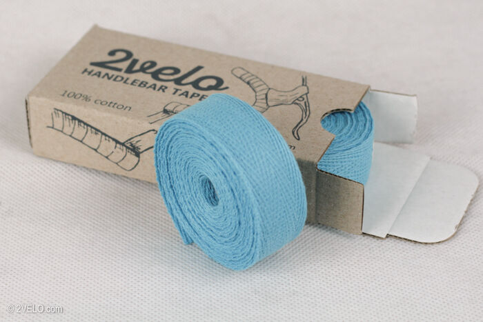2Velo TOP COTTON Vintage HANDLEBAR TAPE light blue - Fresh Stock Dated December 2025