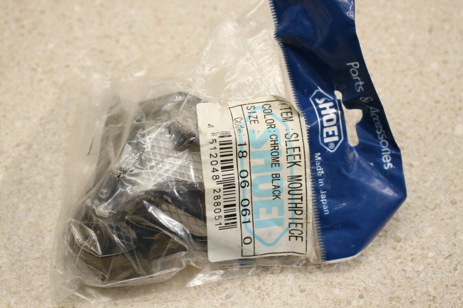 SHOEI VFX-W Sleek Mouthpiece Chrome Black - Fresh Stock Dated February 2026