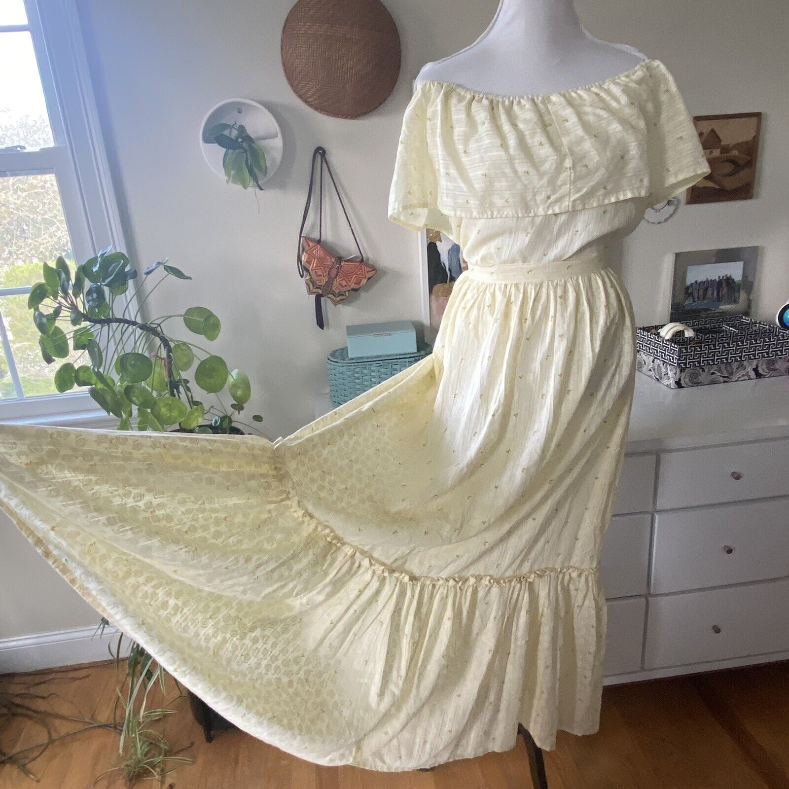 Vintage 70s Prairie 2-Piece Set Peasant Skirt & Ruffled Top - Fresh Stock Dated March 2026