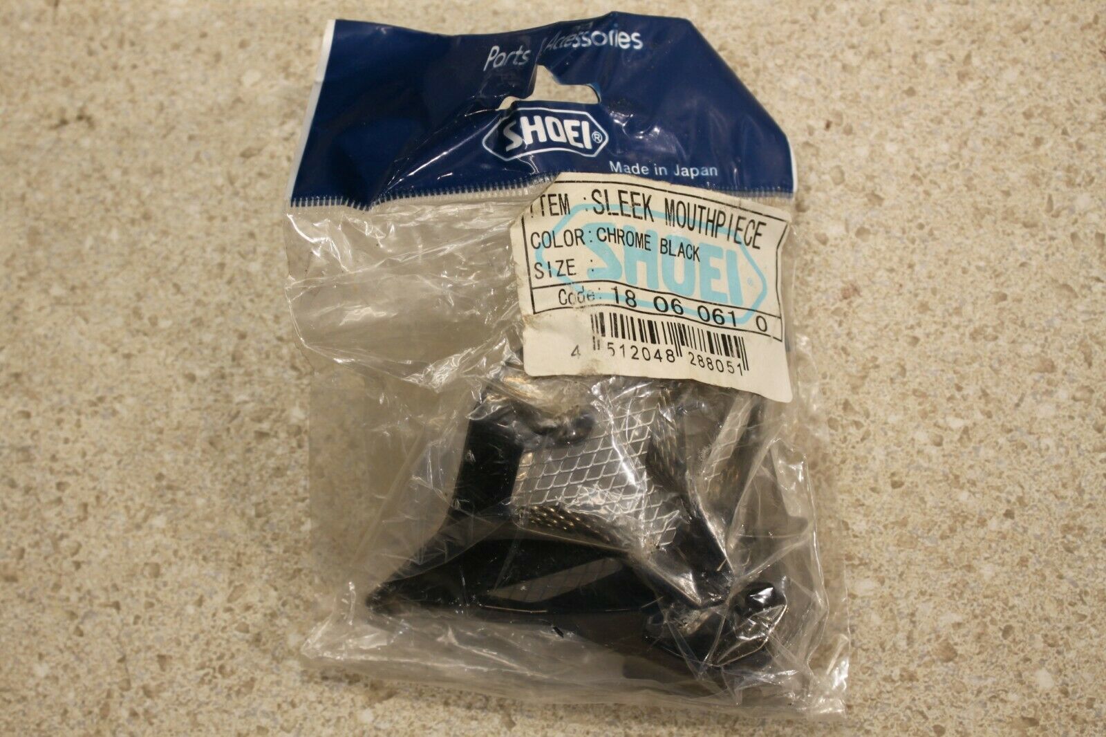 SHOEI VFX-W Sleek Mouthpiece Chrome Black - Fresh Stock Dated February 2026