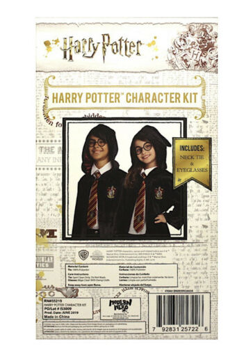 Harry Potter Character Costume Dress Up Kit with Gryffindor Necktie Glasses Tie - Fresh Stock Dated February 2026