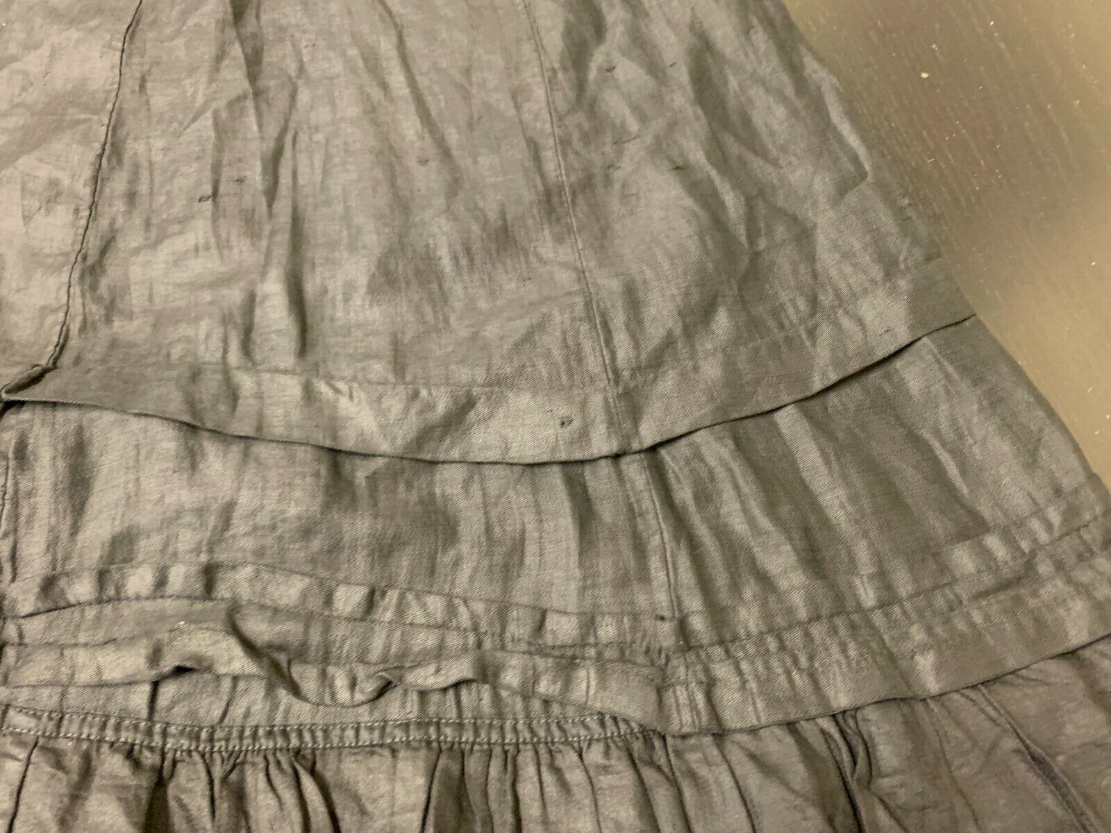 Original Black Polished Cotton Edwardian drawstring Petticoat in great shape! - Fresh Stock Dated February 2026