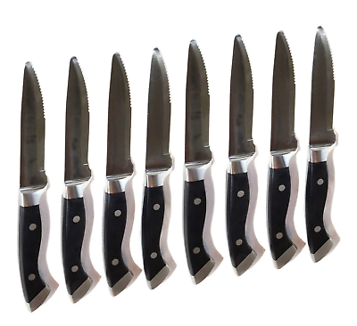 8 Longhorn Steakhouse Steak Knives (No Logo, Rounded Tip) - Fresh Stock Dated December 2025