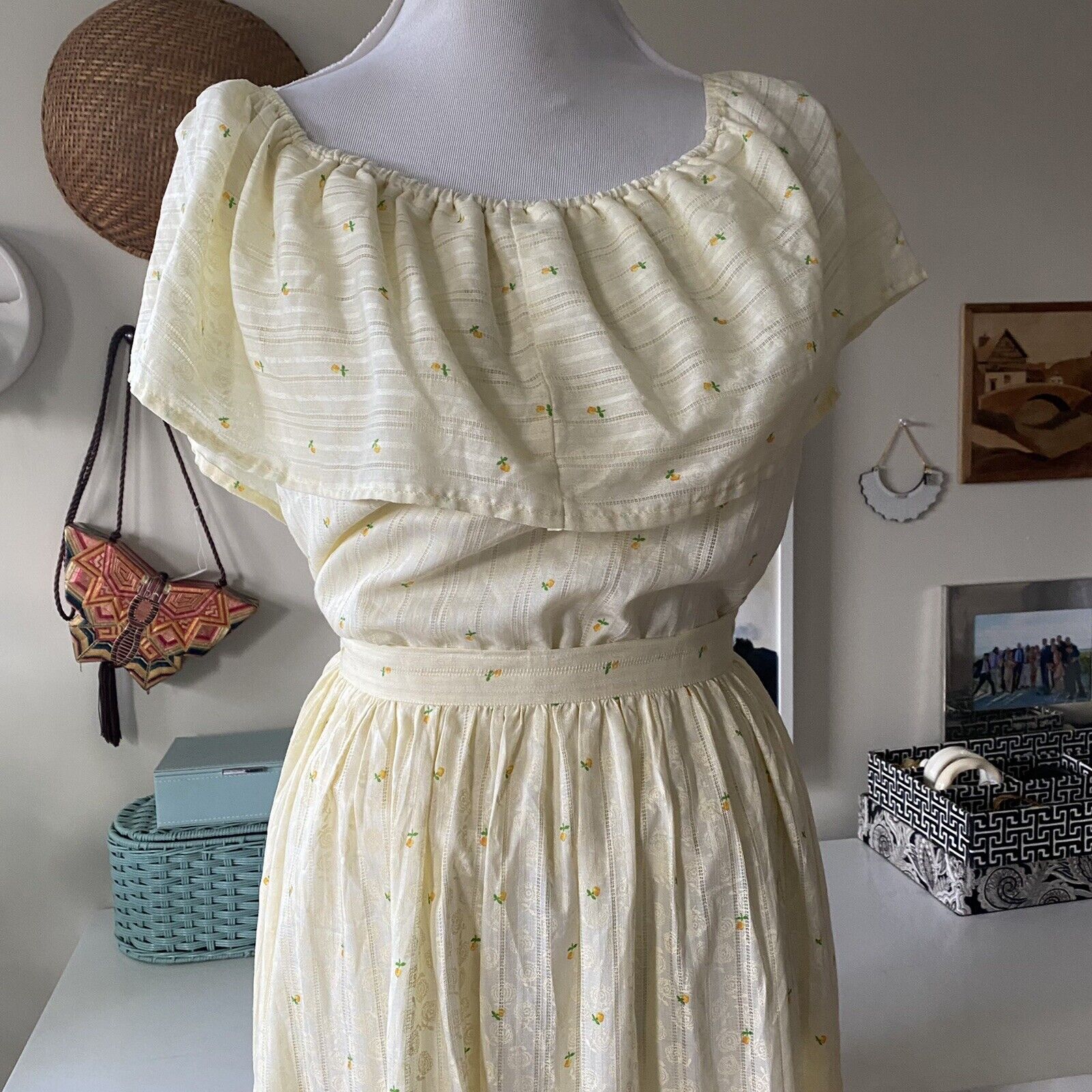 Vintage 70s Prairie 2-Piece Set Peasant Skirt & Ruffled Top - Fresh Stock Dated March 2026