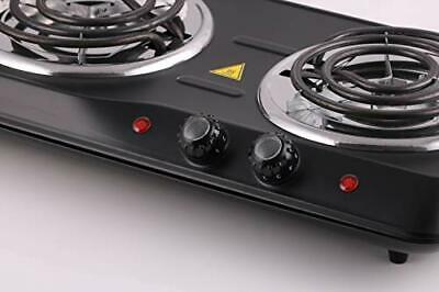 1700W Double Hot Plate Electric Countertop Coil Stove 5.7 Double Burner Black - Fresh Stock Dated December 2025
