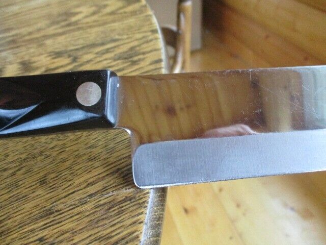 CUTCO French Chef Knife #1725 Brown Swirl Handle 9-1/4” 1989  Excellent shape - Fresh Stock Dated December 2025