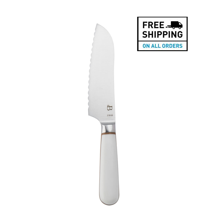 Beautiful 12-piece Kitchen Knife Block Set in White - Fresh Stock Dated December 2025