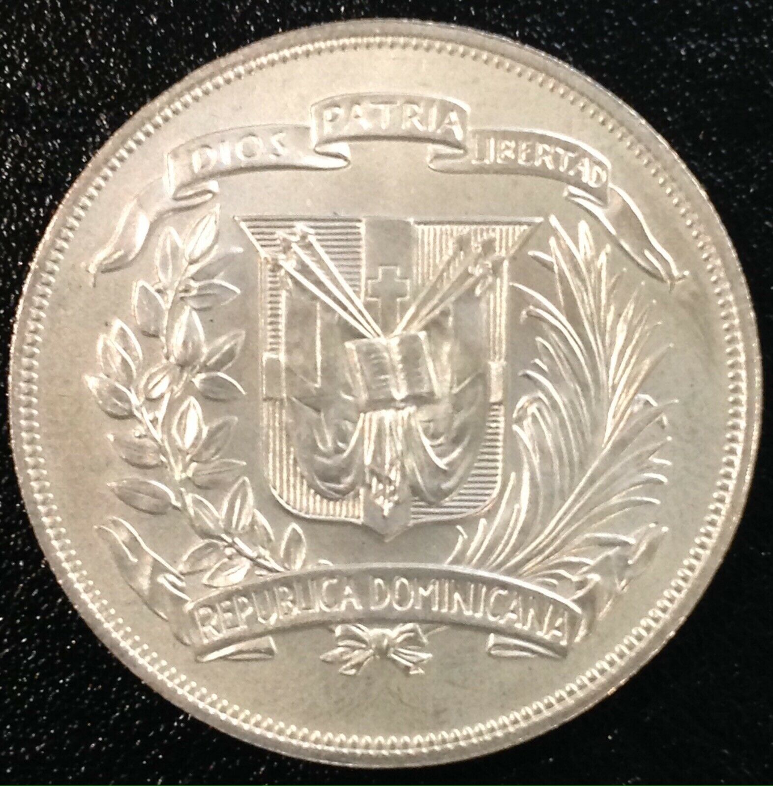 DOMINICAN REPUBLIC 1 Peso 1974 Silver Central American and Caribbean Games - Fresh Stock Dated December 2025