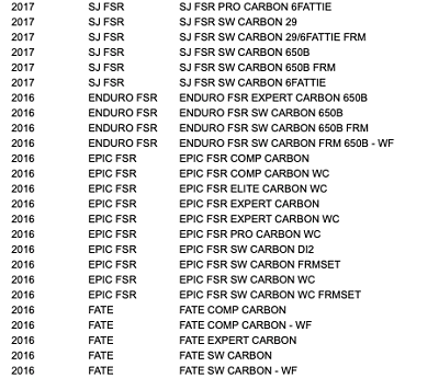 Specialized MY14 Epic S-Works/Marathon/Expert/Comp Carbon Headset - Fresh Stock Dated February 2026