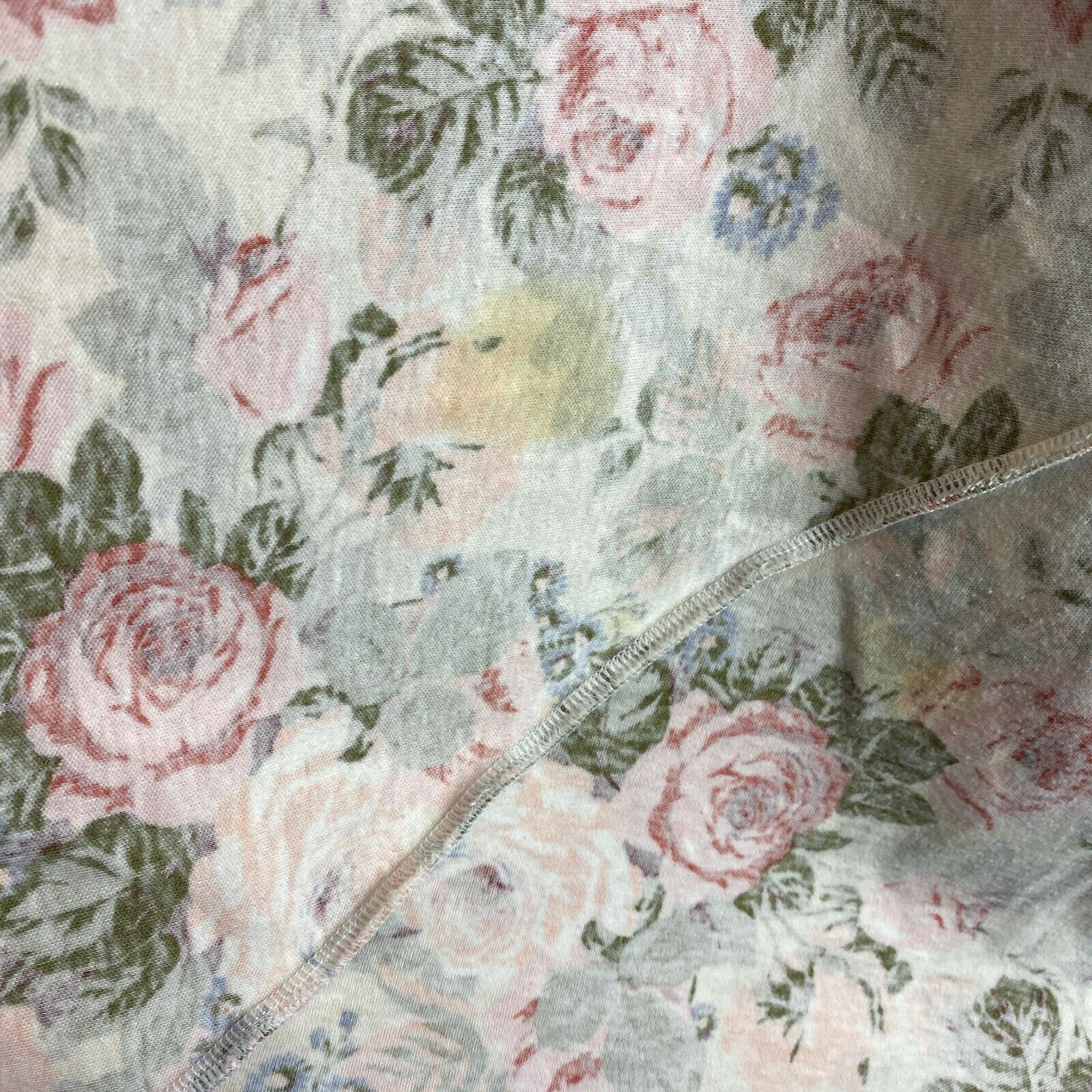 Vtg 80s White Pink Rose Garden Floral Print Long Skirt Cottagecore Prairie S/M - Fresh Stock Dated February 2026