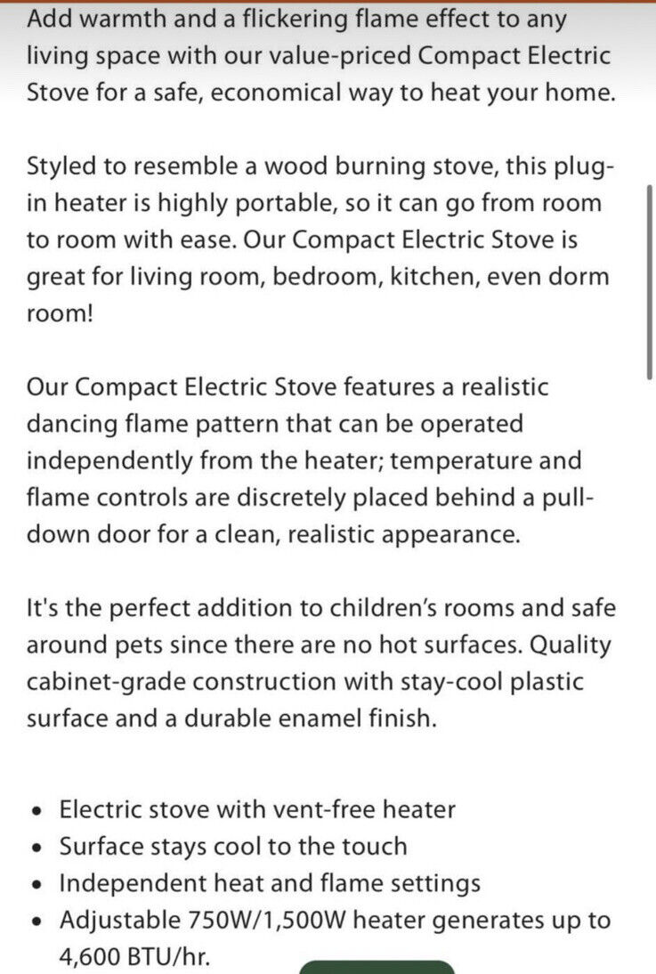 Compact Electric Stove - Black - Fresh Stock Dated February 2026