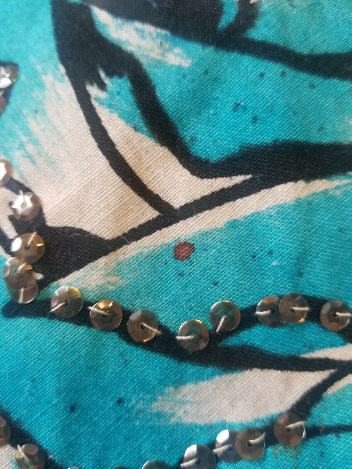 Vintage Mexican Full Circle Skirt Hand Painted Floral With Sequins Rockabilly - Fresh Stock Dated December 2025