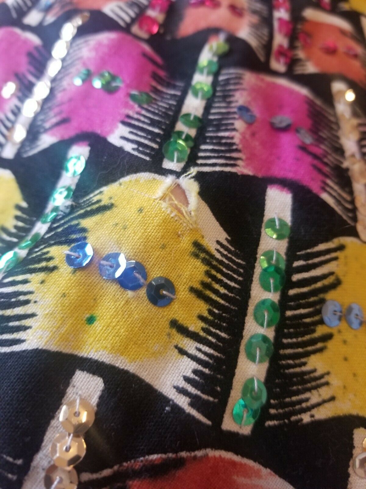 Vintage Mexican Full Circle Skirt Hand Painted Floral With Sequins Rockabilly - Fresh Stock Dated December 2025