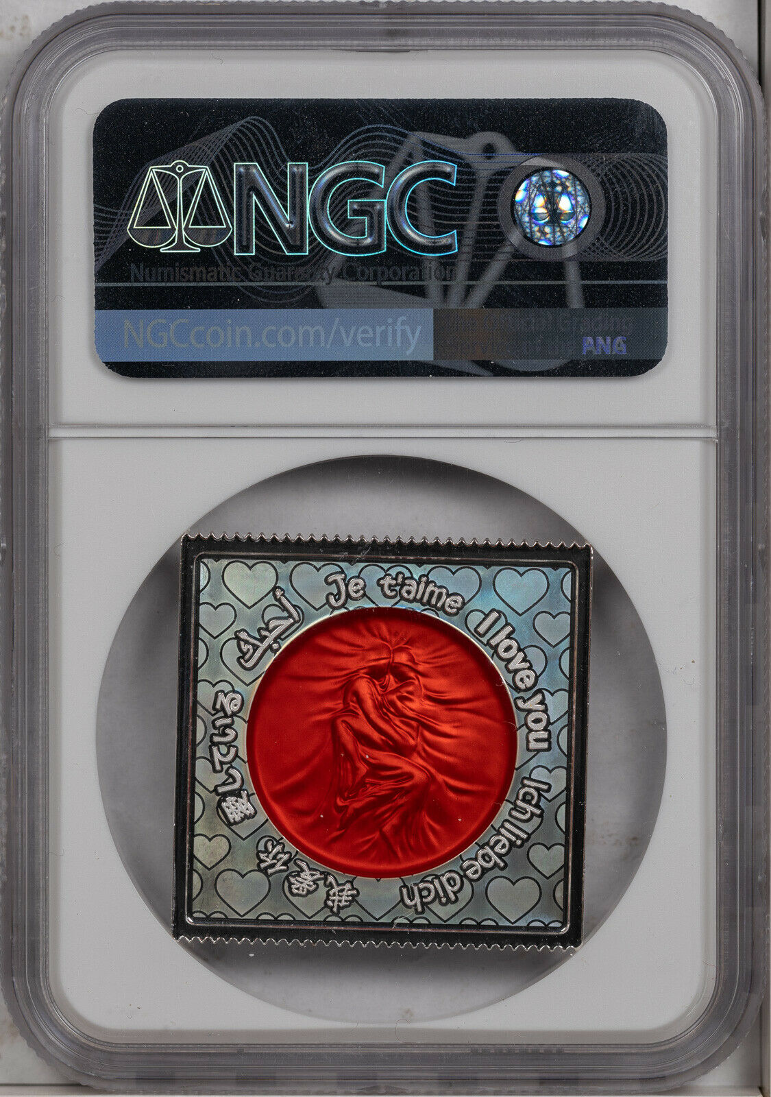 2021 CHINA 32mm COPPER MEDAL VALENTINES DAY SILVERED NGC MS 70 FINEST KNOWN - Fresh Stock Dated February 2026