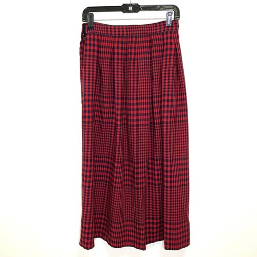 Vintage Liz Claiborne Midi Skirt Womens Sz 4 Plaid Red Black Buffalo Check - Fresh Stock Dated February 2026