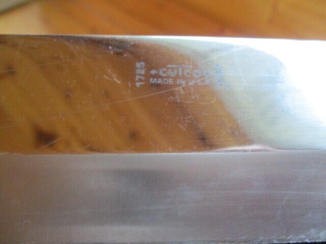 CUTCO French Chef Knife #1725 Brown Swirl Handle 9-1/4” 1989  Excellent shape - Fresh Stock Dated December 2025