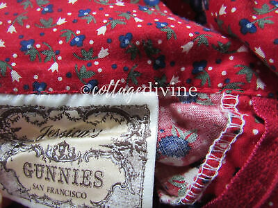 Magical Red Velvet Accent Calico Gunne Sax Gunnies Vtg 1970s Maxi Prairie Skirt - Fresh Stock Dated February 2026