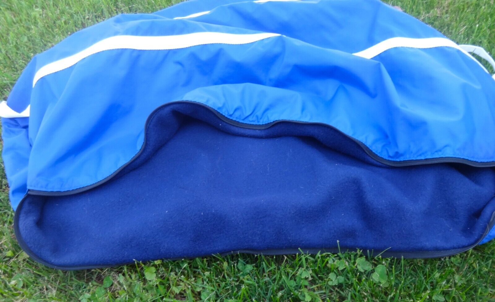 DOVER English Saddle Carrier / Cover - BLUE, White - Soft Fleece/Handles -GREAT - Fresh Stock Dated December 2025