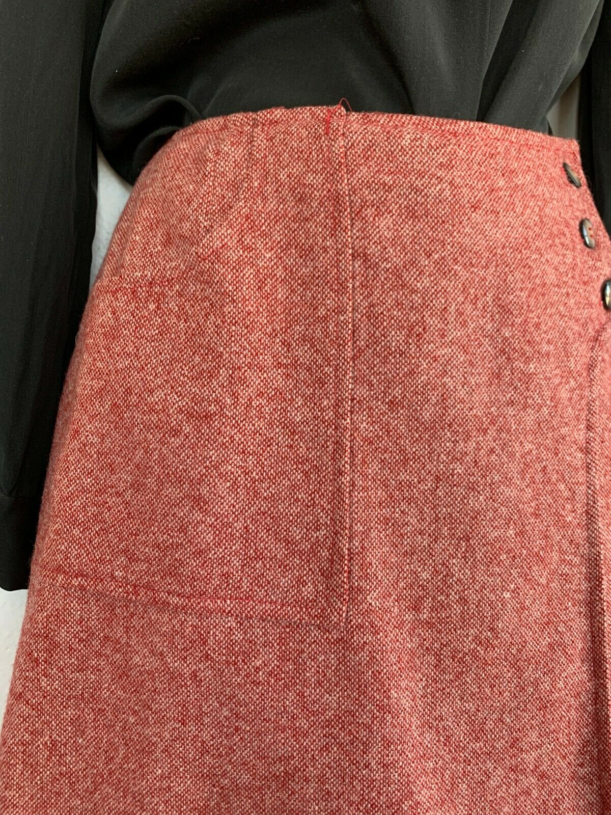 Women's Vintage Seaton Hall 1960s red tweed wool split mini skirt skort culottes - Fresh Stock Dated February 2026