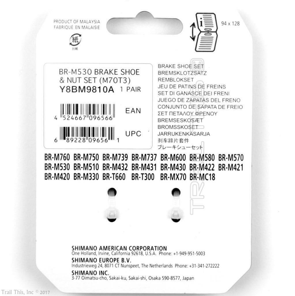 Shimano M70T3 MTB/Road Bike Linear Pull V-Type Brake Pads / Shoe Set LX Deore - Fresh Stock Dated February 2026