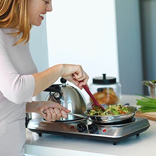 Electric Cooktop Burner Infrared Ceramic Glass Hot Plate 2 Two Cooking Stove NEW - Fresh Stock Dated February 2026