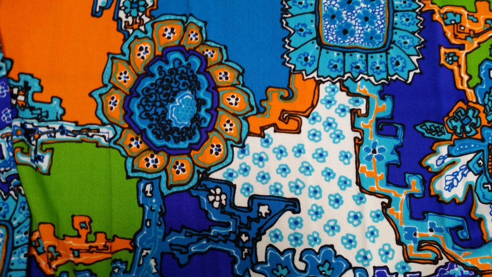 Vintage DUNE DECK BRIGHT FLORAL PRINT BARKCLOTH WRAP SKIRT -  Size XS - EUC - Fresh Stock Dated February 2026