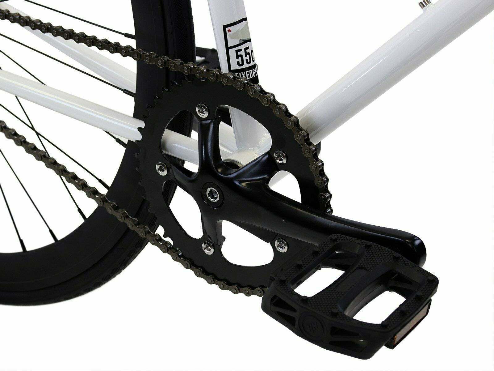 Golden Cycles Fixed Gear Single Speed Bike Bicycle Shocker White Black 63 CM - Fresh Stock Dated February 2026