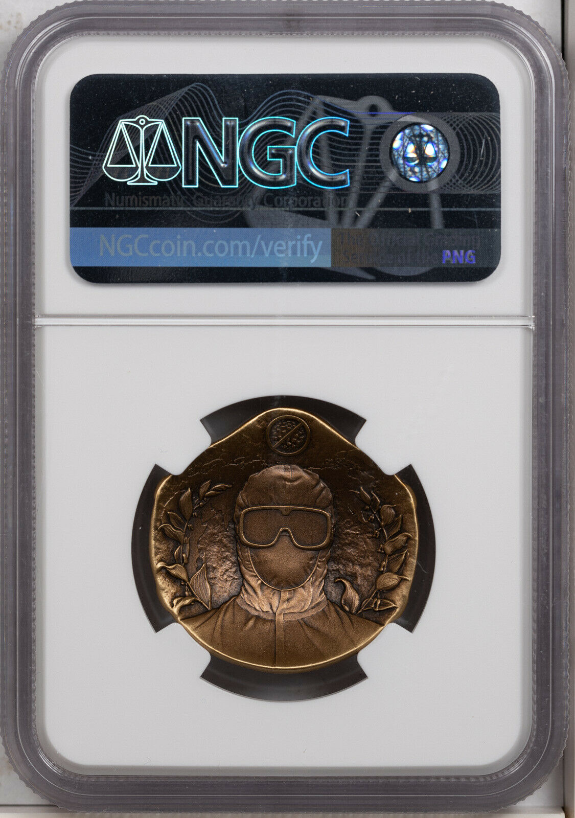 2020 CHINA ANTIQUED 28MM BRASS MEDAL FIGHT VIRUS NGC MS 70 DESIGNER SIGNED #C - Fresh Stock Dated February 2026